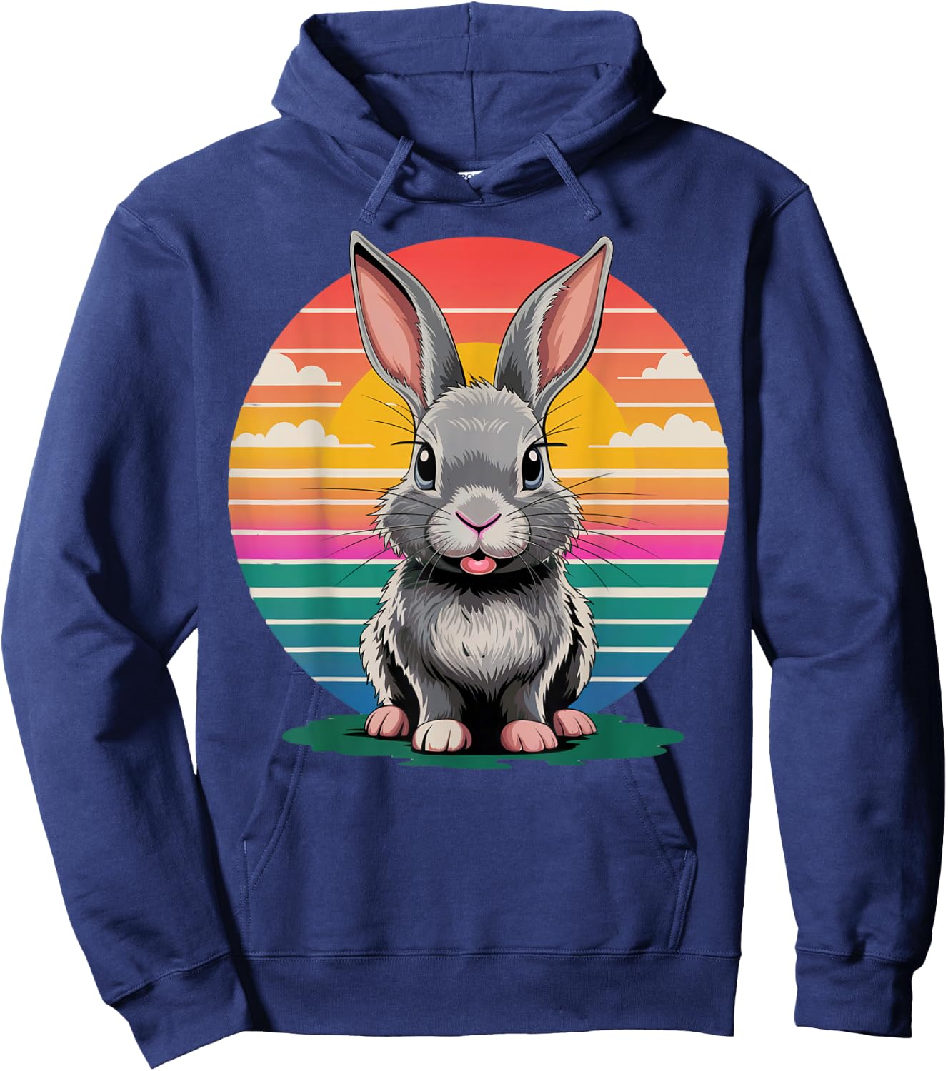 Retro Bunny Rabbit Vintage Nature Lover Gifts Women Hoodie - Hoodie | Navy