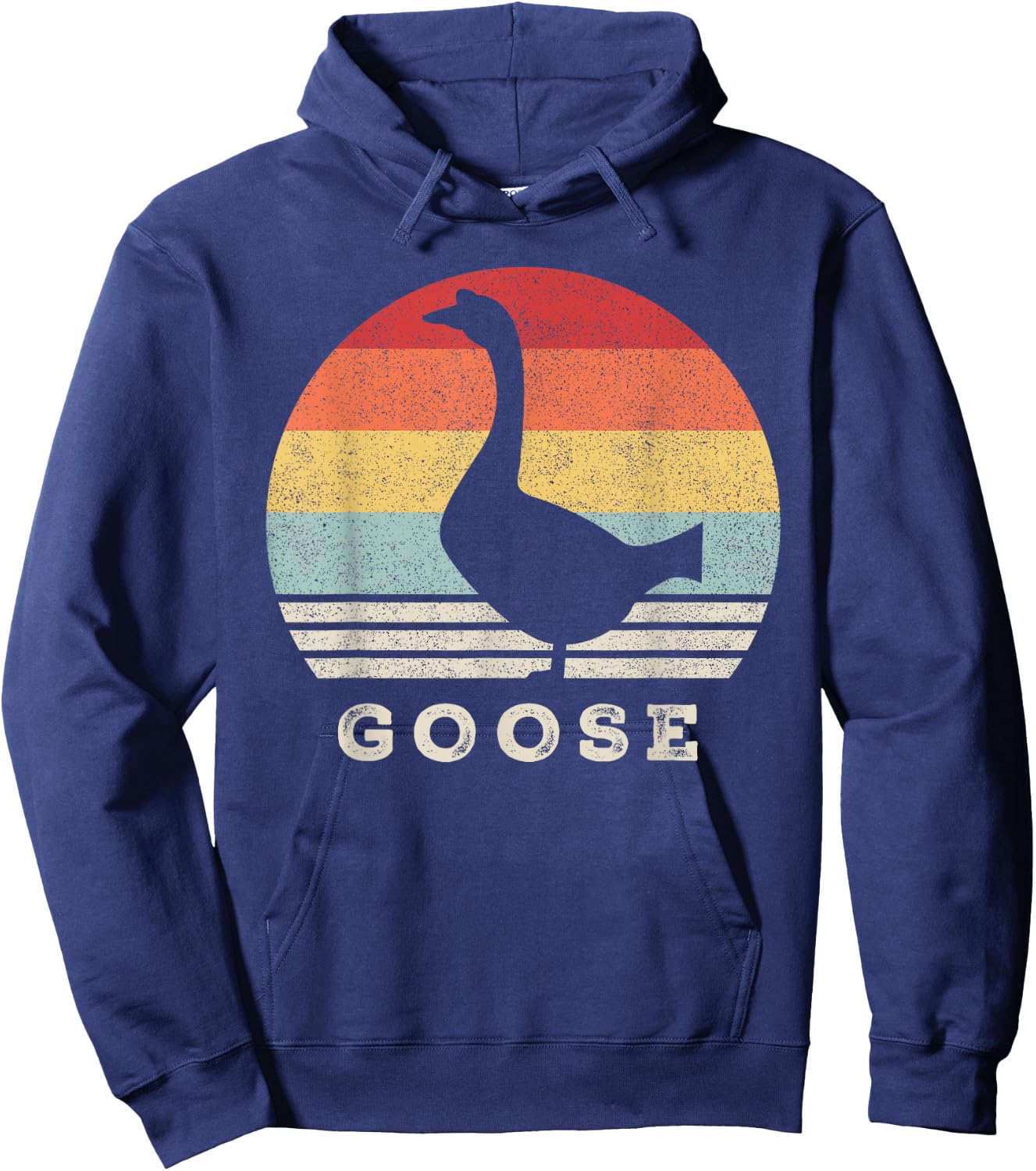 Retro Goose Shirt Funny Animal Lover Gift Vintage Hoodie - Hoodie | Navy