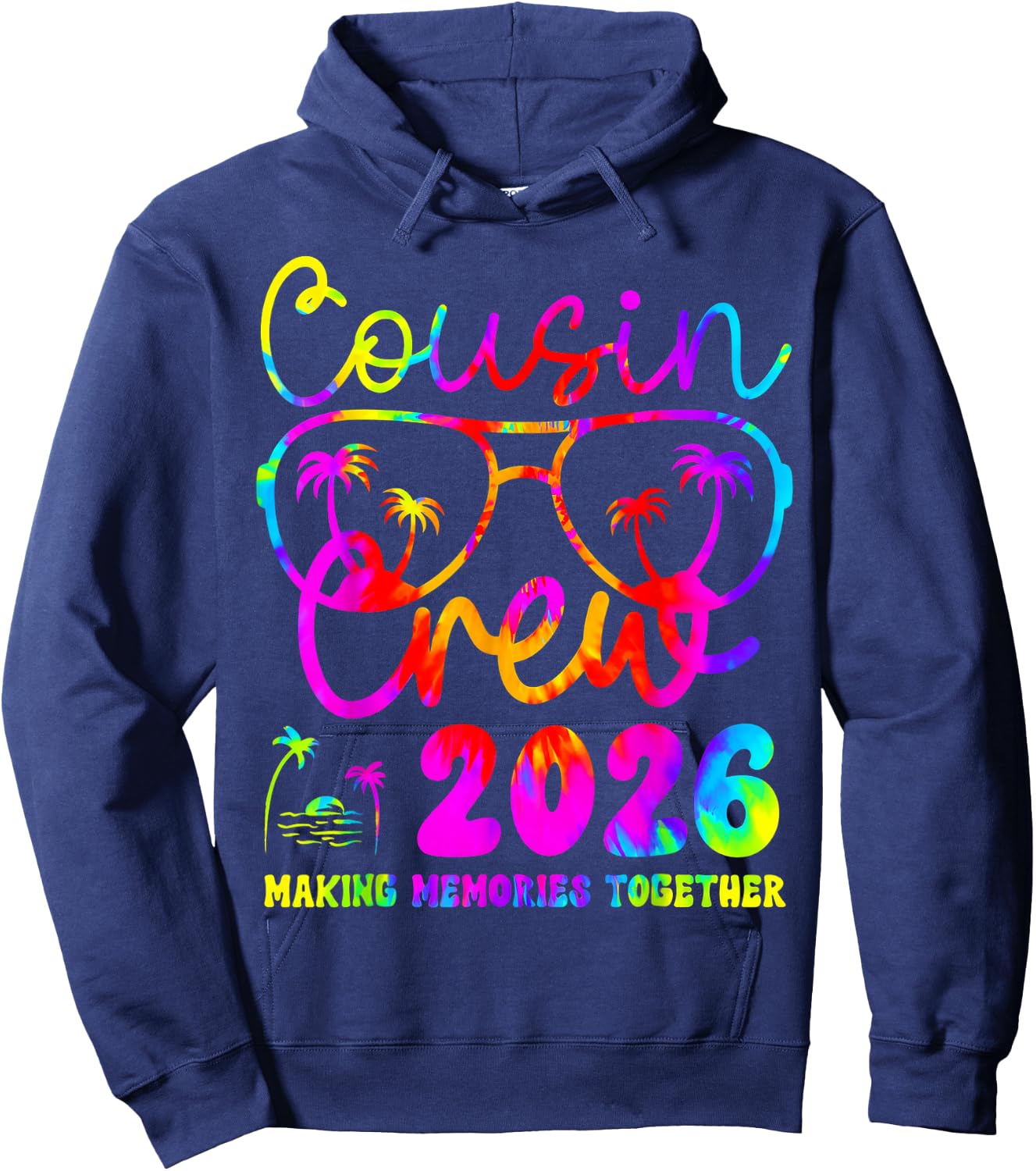 Cousin Crew 2026 Summer Vacation Beach Family Trip Matching Hoodie - Hoodie | Navy