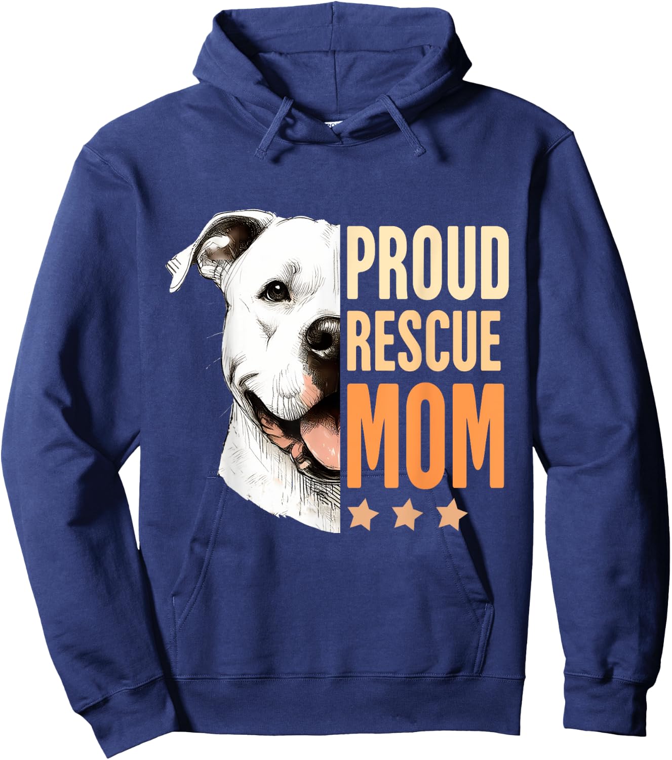 Pitbull Rescue Rescued Is My Favorite Breed Proud Rescue Mom Hoodie - Hoodie | Navy