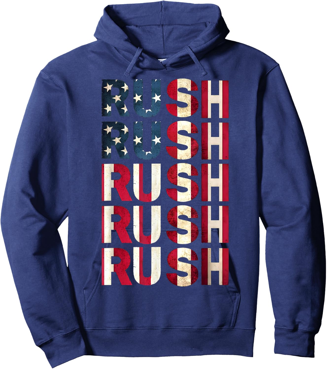 Rush Name Vintage US Flag Hearts Gifts for Kids Hoodie - Hoodie | Navy