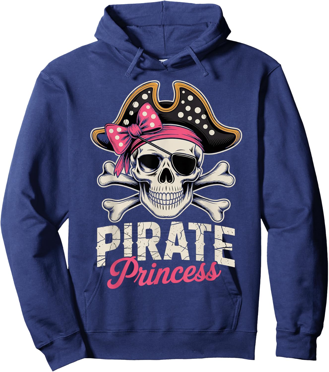 Princess Pirate Pink Birthday Girl Pirate Party Girl Pirate Party Girl Hoodie - Hoodie | Navy