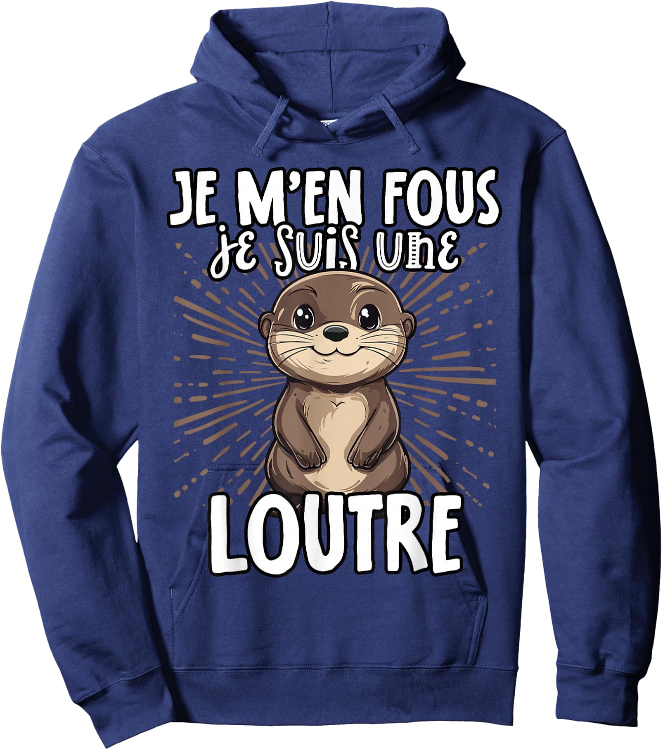 Je M'en Fous Je Suis Une Ottre Soft , Black, S Hoodie - Hoodie | Navy
