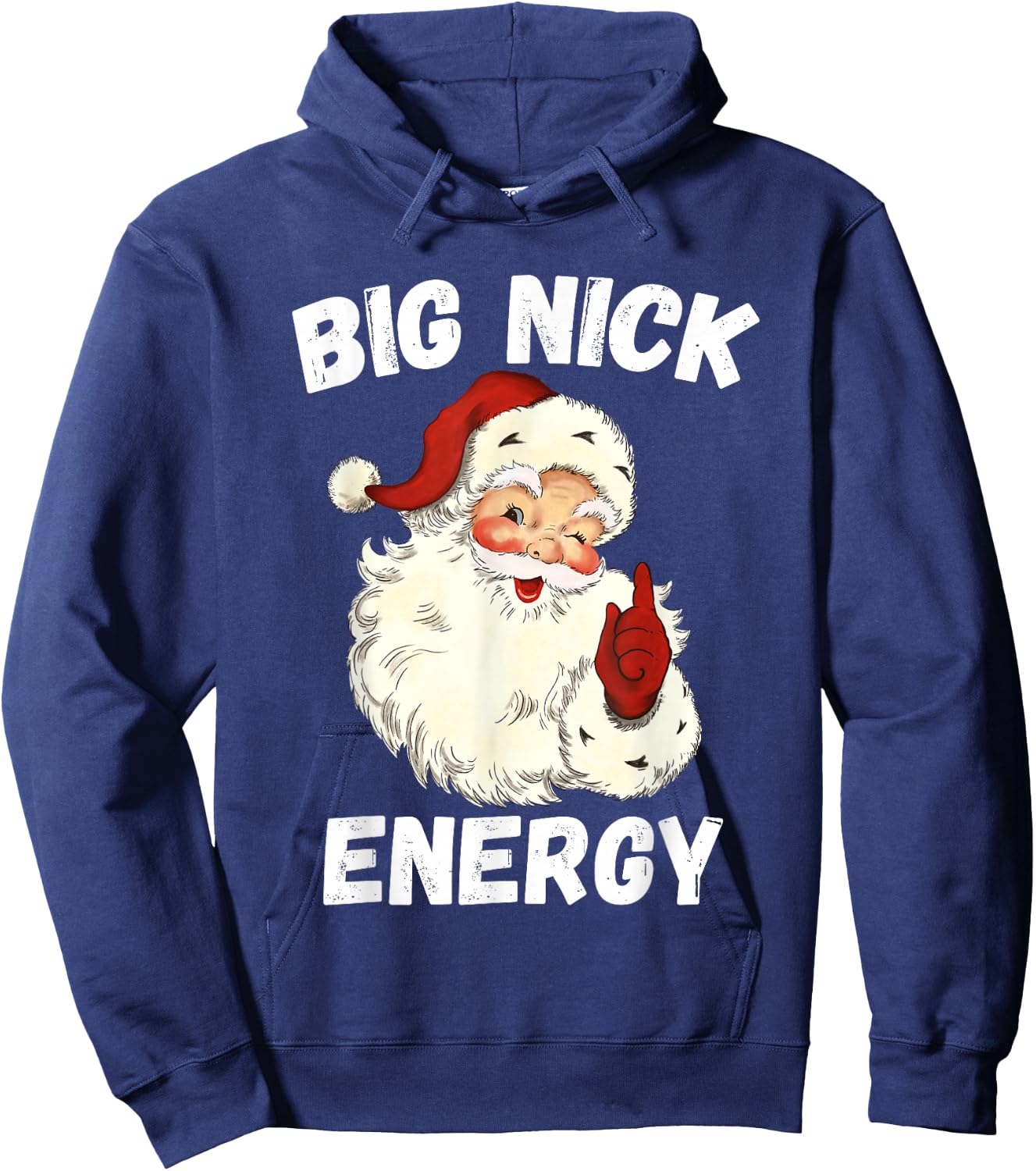 Big Nick Energy Santa Groovy Retro Vintage Hoodie - Hoodie | Navy