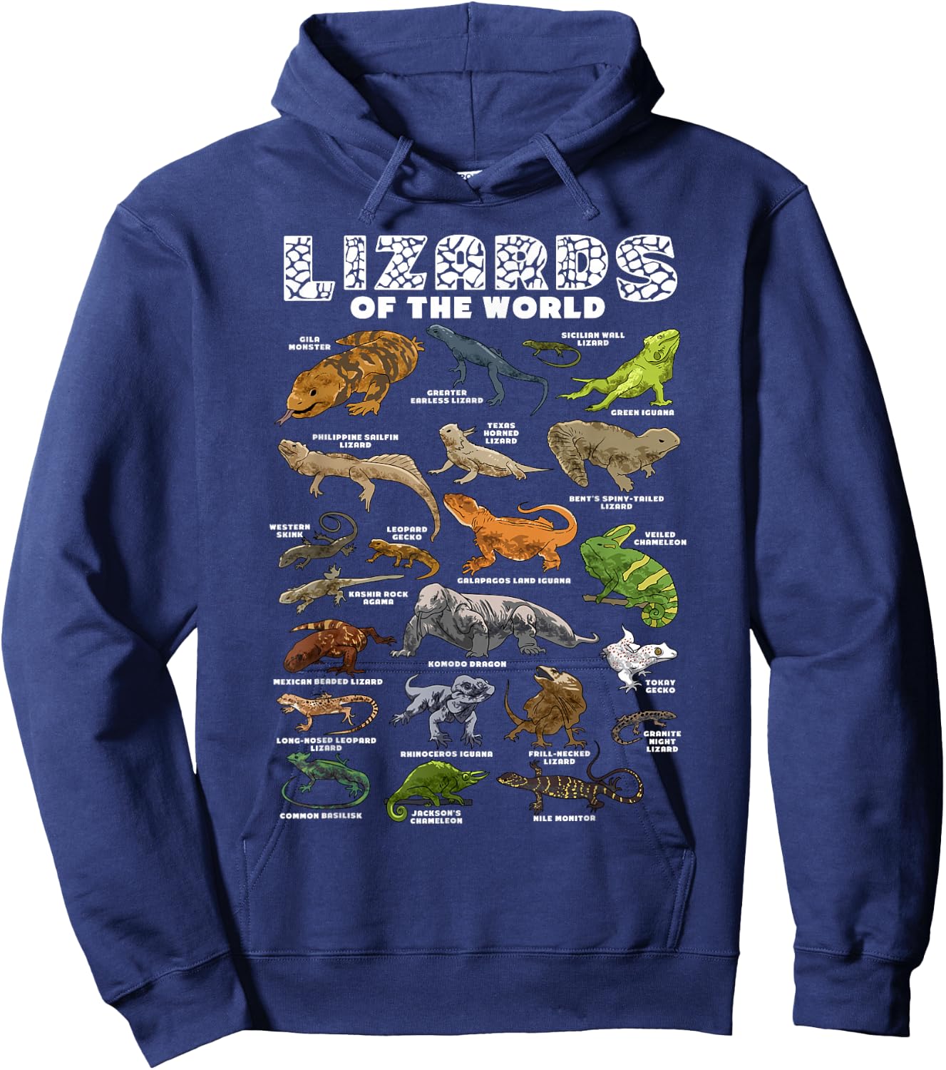 Lizard Shirt Lizards Animal of the World Reptile Herpetology Hoodie - Hoodie | Navy