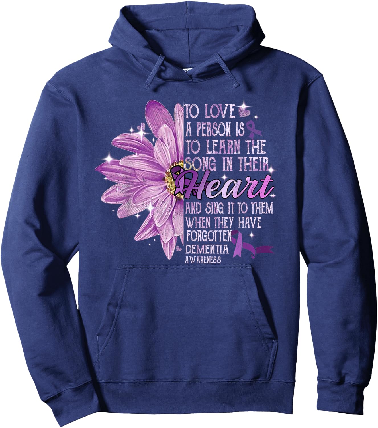 To Love a Person Is To Learn The Song Their Heart Dementia Hoodie - Hoodie | Navy