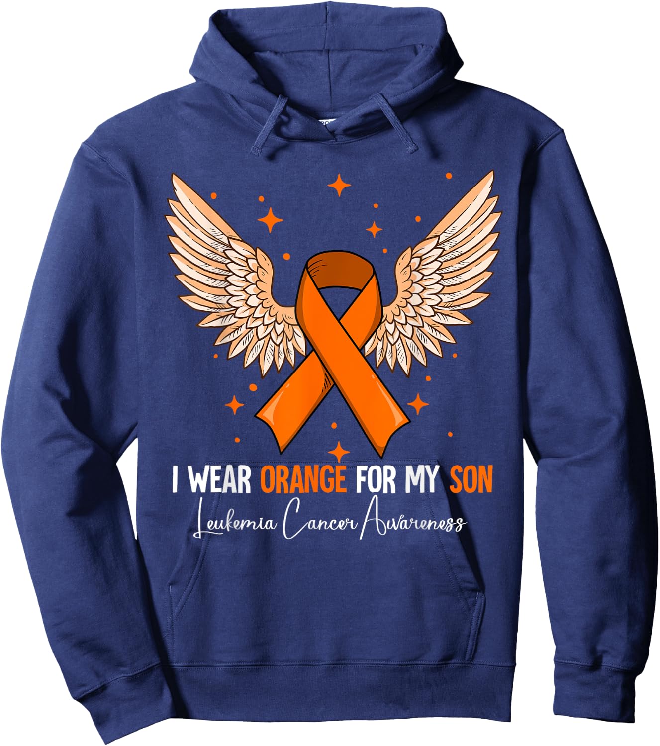I Wear Orange For My Son Leukemia Awareness Hoodie - Hoodie | Navy