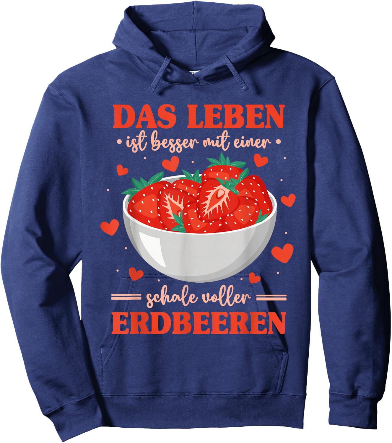 Strawberry Lovers Strawberry Sayings , black Hoodie - Hoodie | Navy