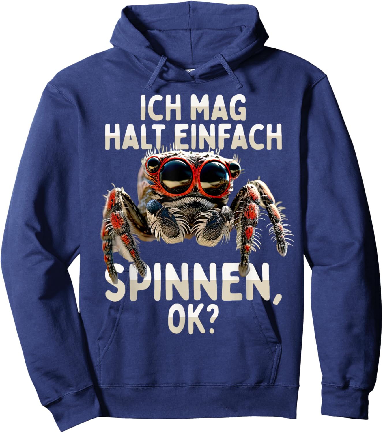 Spider Phidippus Regius Springspinne Ich Mag Halt Spinnen , black Hoodie - Hoodie | Navy