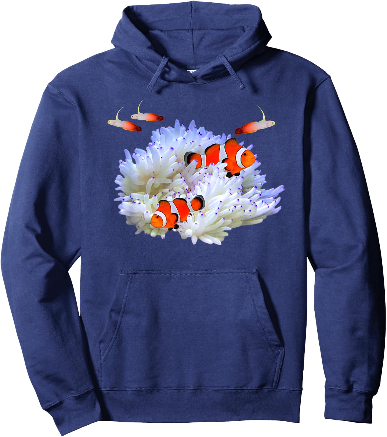 Sebae Anemone Clownfish Firefish Saltwater Reef Aquarium Hoodie - Hoodie | Navy