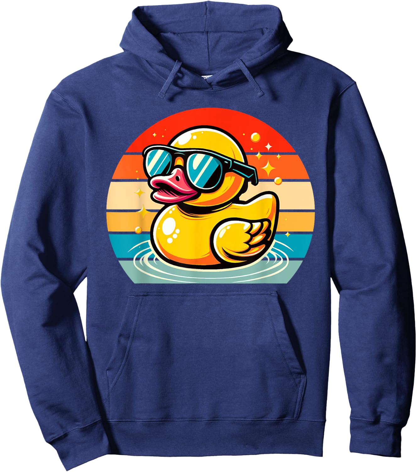 Vintage Duck Gifts Cool Rubber Duck With Sunglasses Duck Hoodie - Hoodie | Navy
