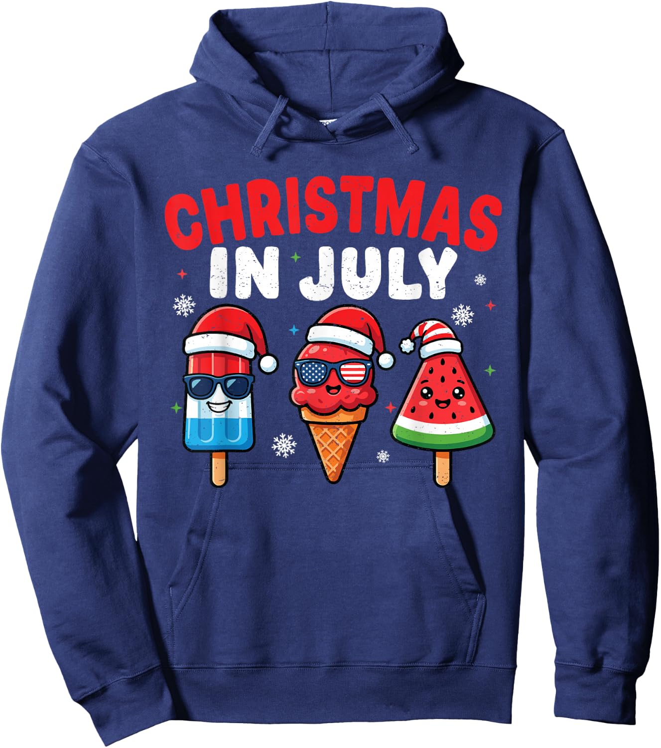 Popsicles Ice Cream Christmas in July Women Toddler Boy Kids Hoodie - Hoodie | Navy
