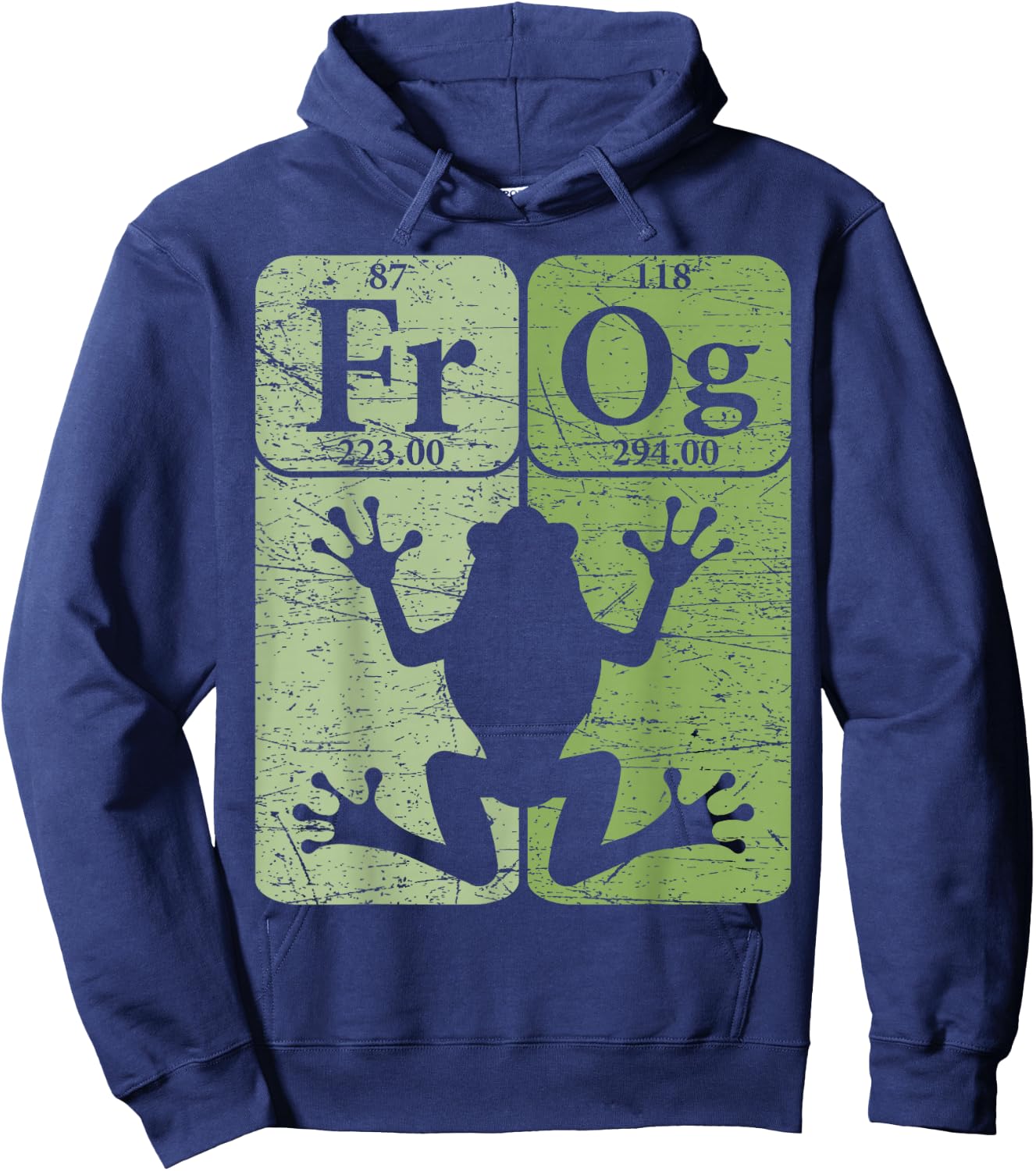 Frog Periodic Table Elements Herpetologist Frog Lover Retro Hoodie - Hoodie | Navy
