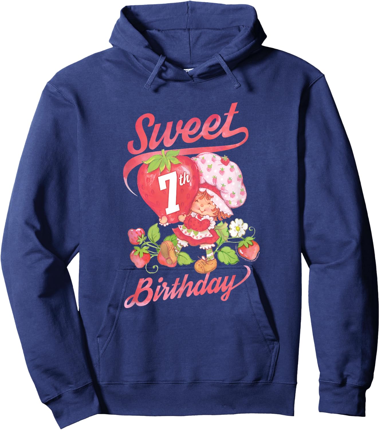 Strawberry Shortcake Vintage Sweet 7th Birthday Hoodie - Hoodie | Navy
