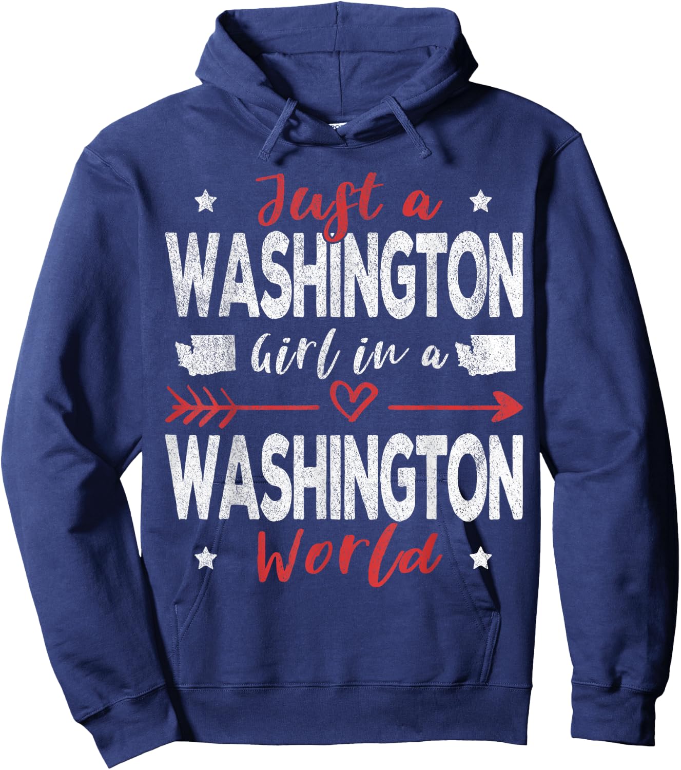 Just A Washington Girl In A Washington World Hoodie - Hoodie | Navy