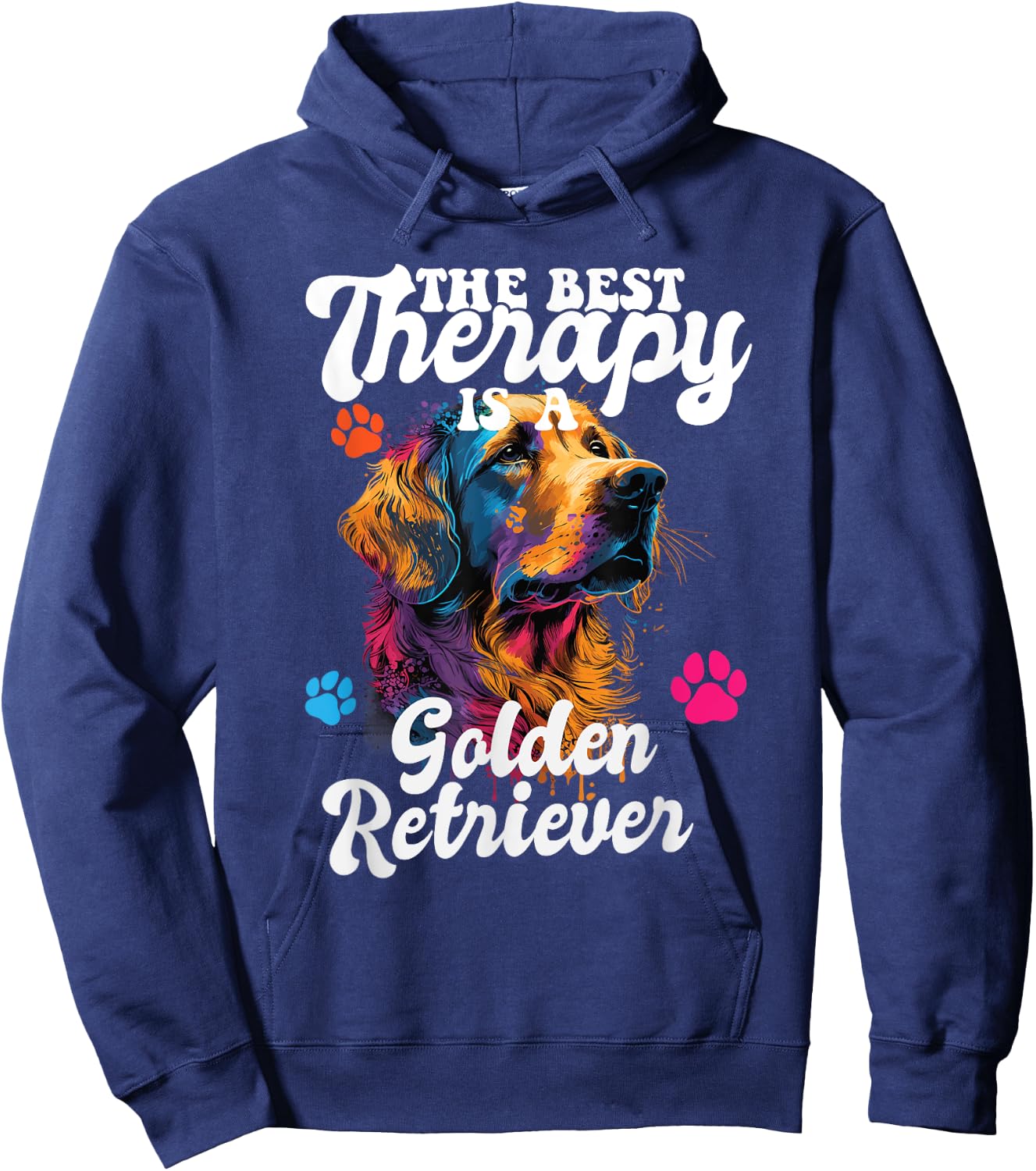 Golden Retriever Pop Art & Splash Art Golden Retriever Hoodie - Hoodie | Navy