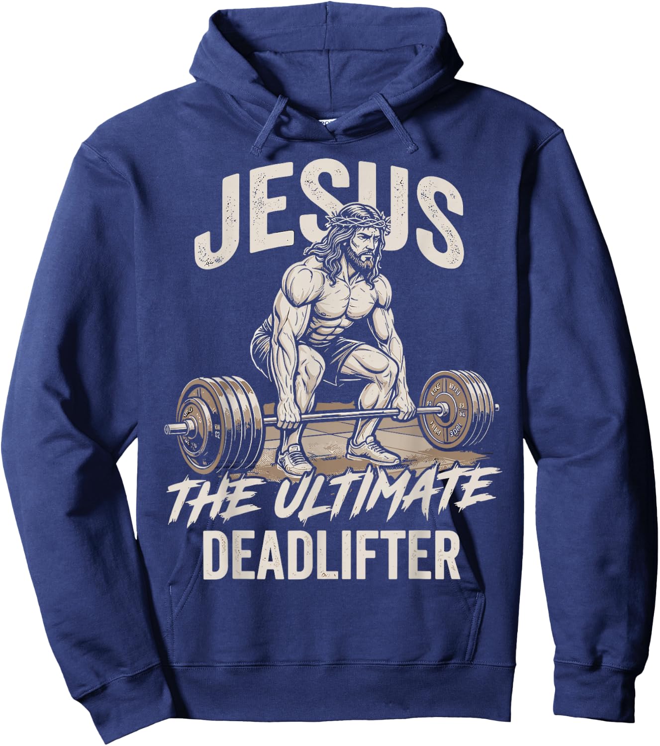 Jesus The Ultimate Deadlifter Christian Gym Powerlifting Hoodie - Hoodie | Navy