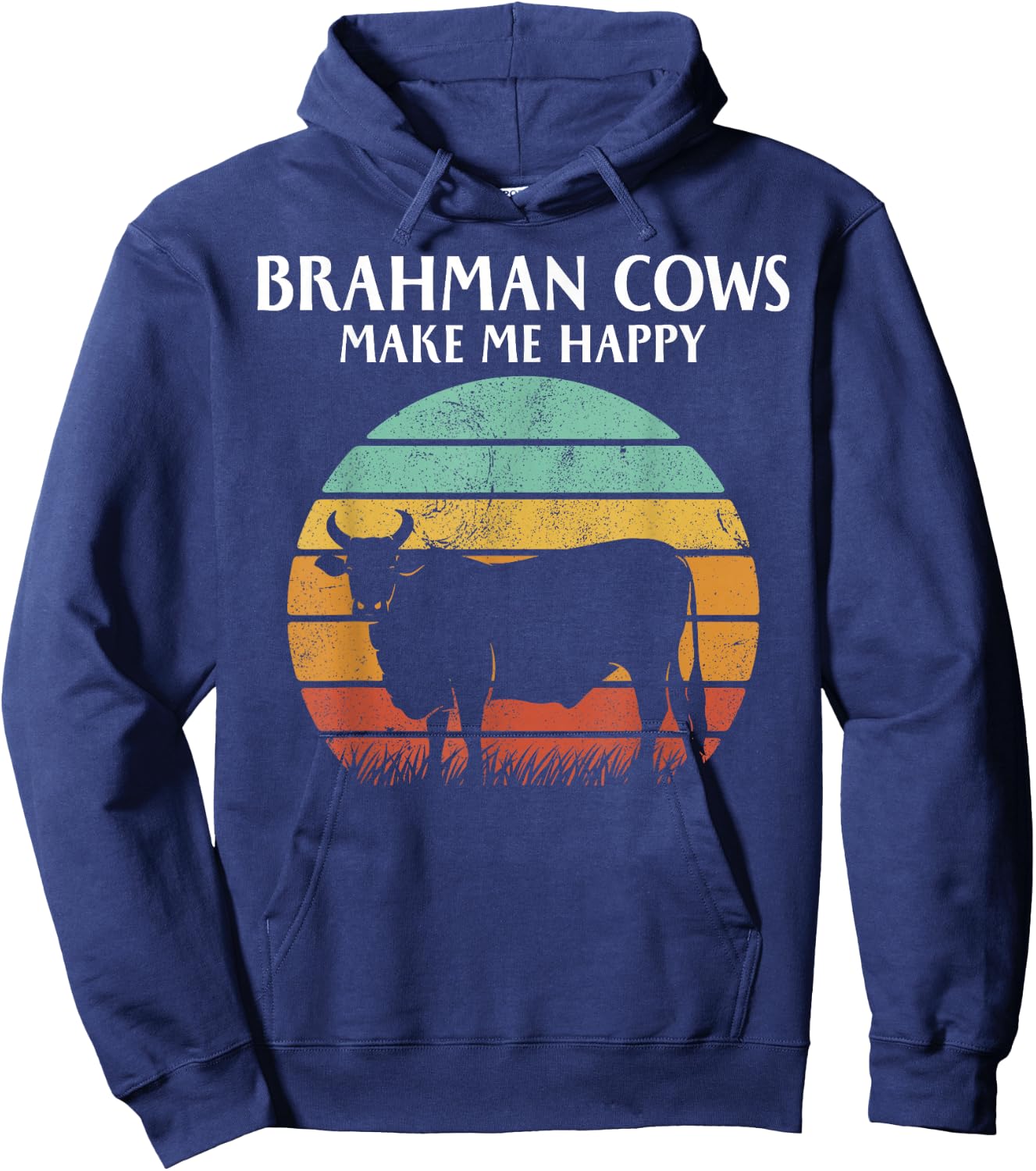 Brahman Cows Make Me Happy Hoodie - Hoodie | Navy