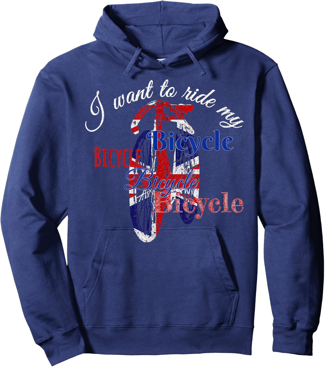 I want to ride my Bicycle, Bicycle Bicycle Queen Pride Hoodie - Hoodie | Navy