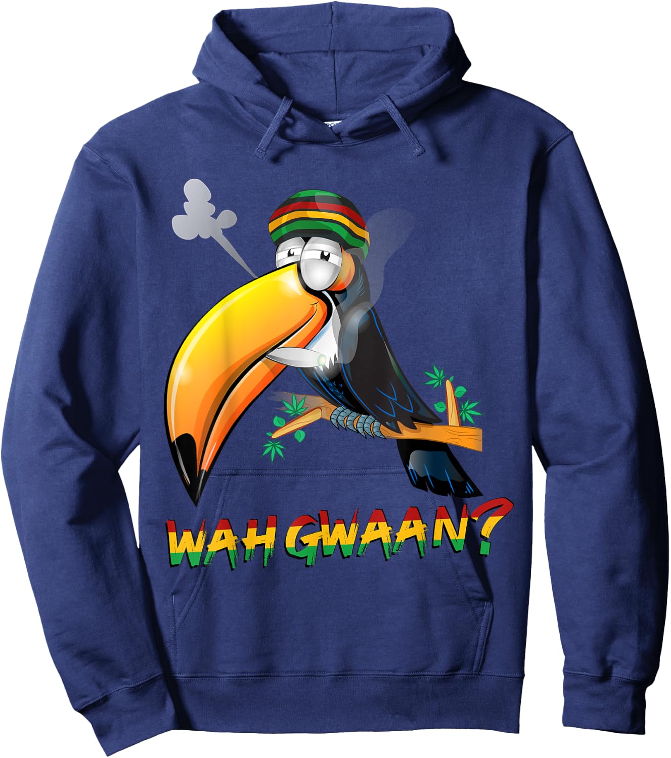 Wah Gwaan Shirt | Patois Jamaica Toucan Jamaican Slang , black Hoodie - Hoodie | Navy