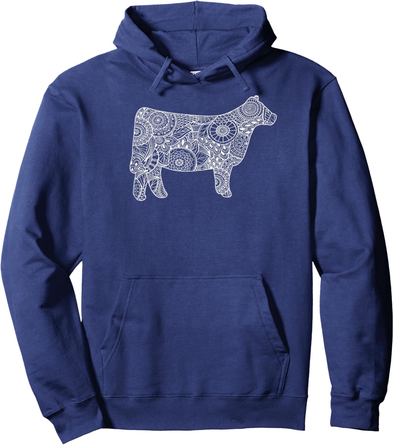 Cow Mandala Shirt - Trendy for Cattle Beef Livestock Show Hoodie - Hoodie | Navy