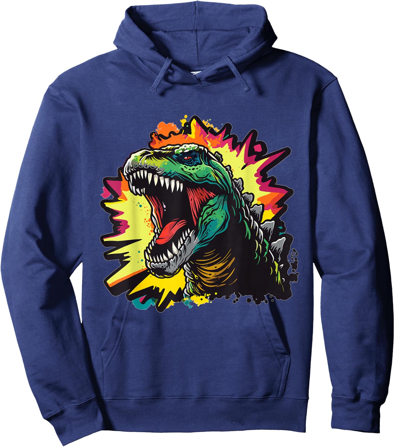 Dinosaur Shirts for Boys Comic T-Rex Birthday Boy Dinosaur Hoodie - Hoodie | Navy