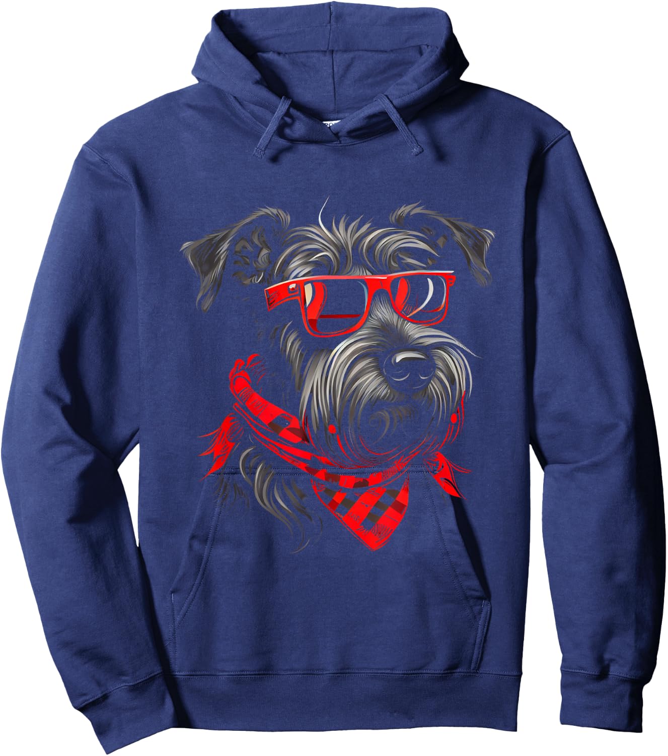 Miniature Schnauzer Sunglasses Bandana Hoodie - Hoodie | Navy