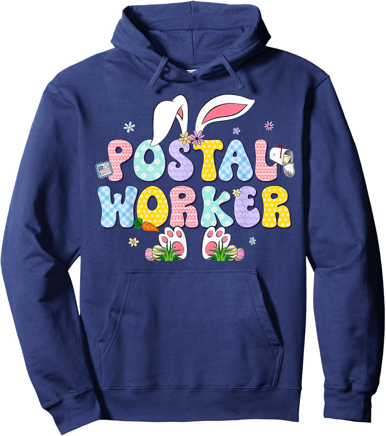 Postal Worker Easter Mail Carrier Postal Carrier Mailman Hoodie - Hoodie | Navy