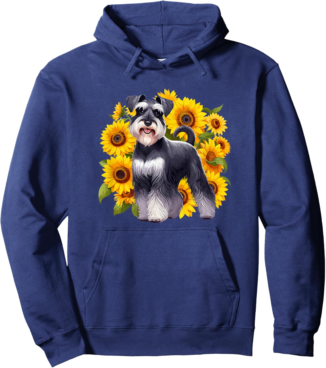 & Girls Sunflowers Flowers Miniature Schnauzer Lover Hoodie - Hoodie | Navy