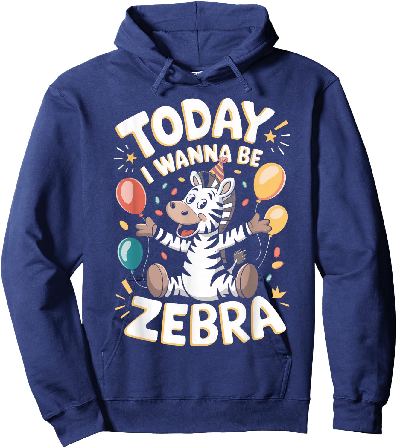 Today I wanna be a Zebra Design for Children | Kids Zebra Hoodie - Hoodie | Navy