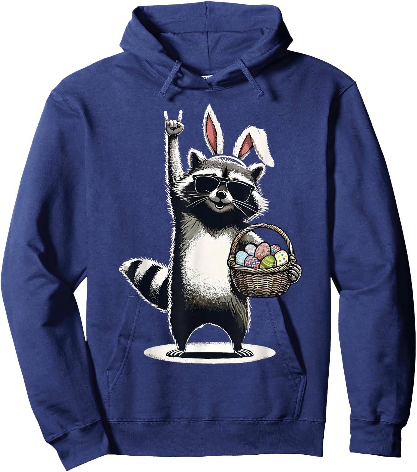 Ostern Waschbär Rocks Ostereiersuche Lustiges Ostern Hoodie - Hoodie | Navy