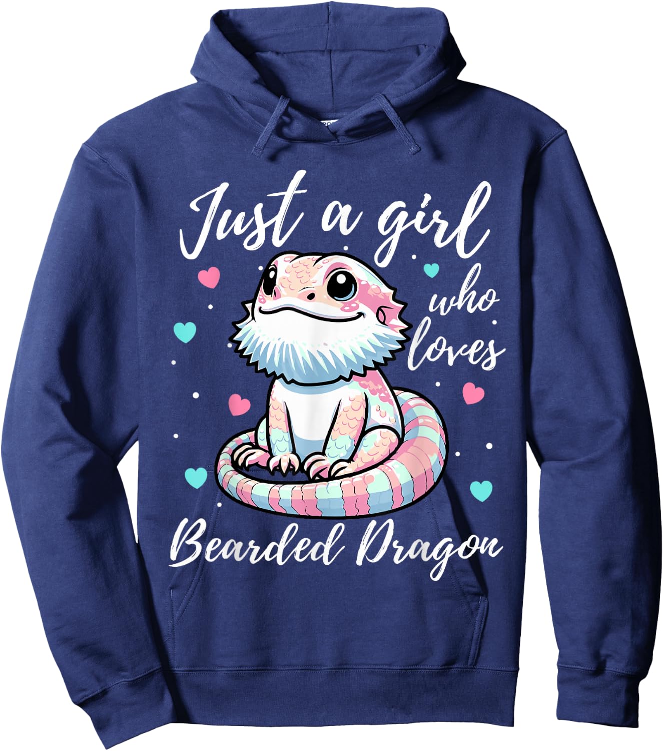Just A Girl Who Loves Bearded Dragon Cute Pastel Color Hoodie - Hoodie | Navy