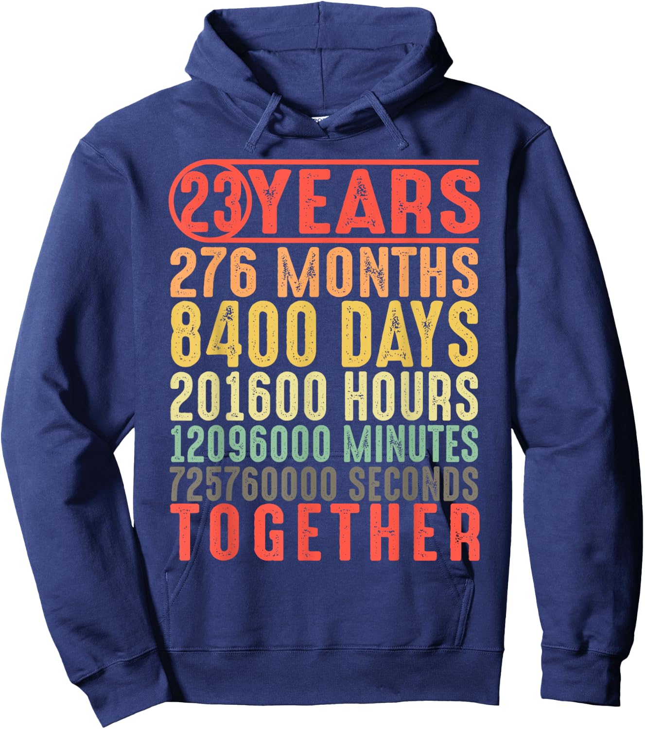 23rd Anniversary 23 Years Couple 23rd Wedding Anniversary Hoodie - Hoodie | Navy