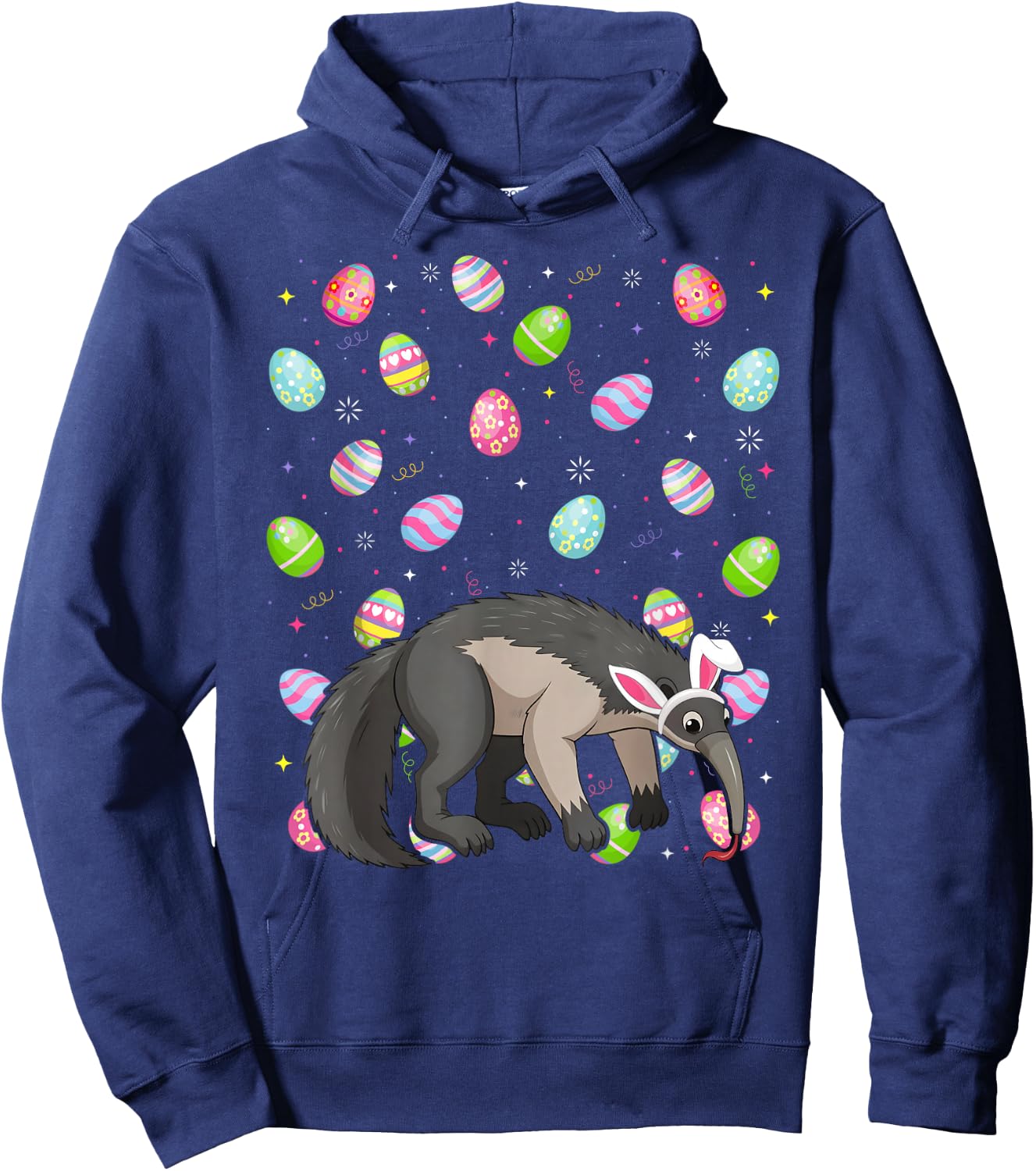 Anteater Happy Easter Egg Hunt Bunny Ear Anteater Easter Hoodie - Hoodie | Navy