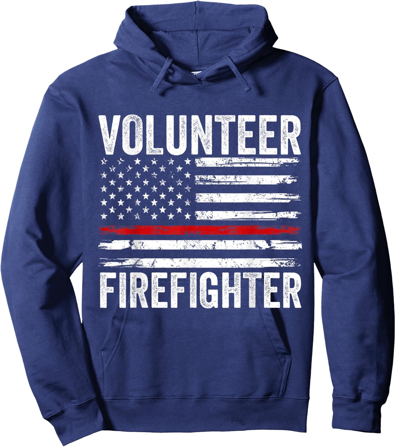 Volunteer Firefighter Men Women Funny Fireman Firewoman Dad Hoodie - Hoodie | Navy