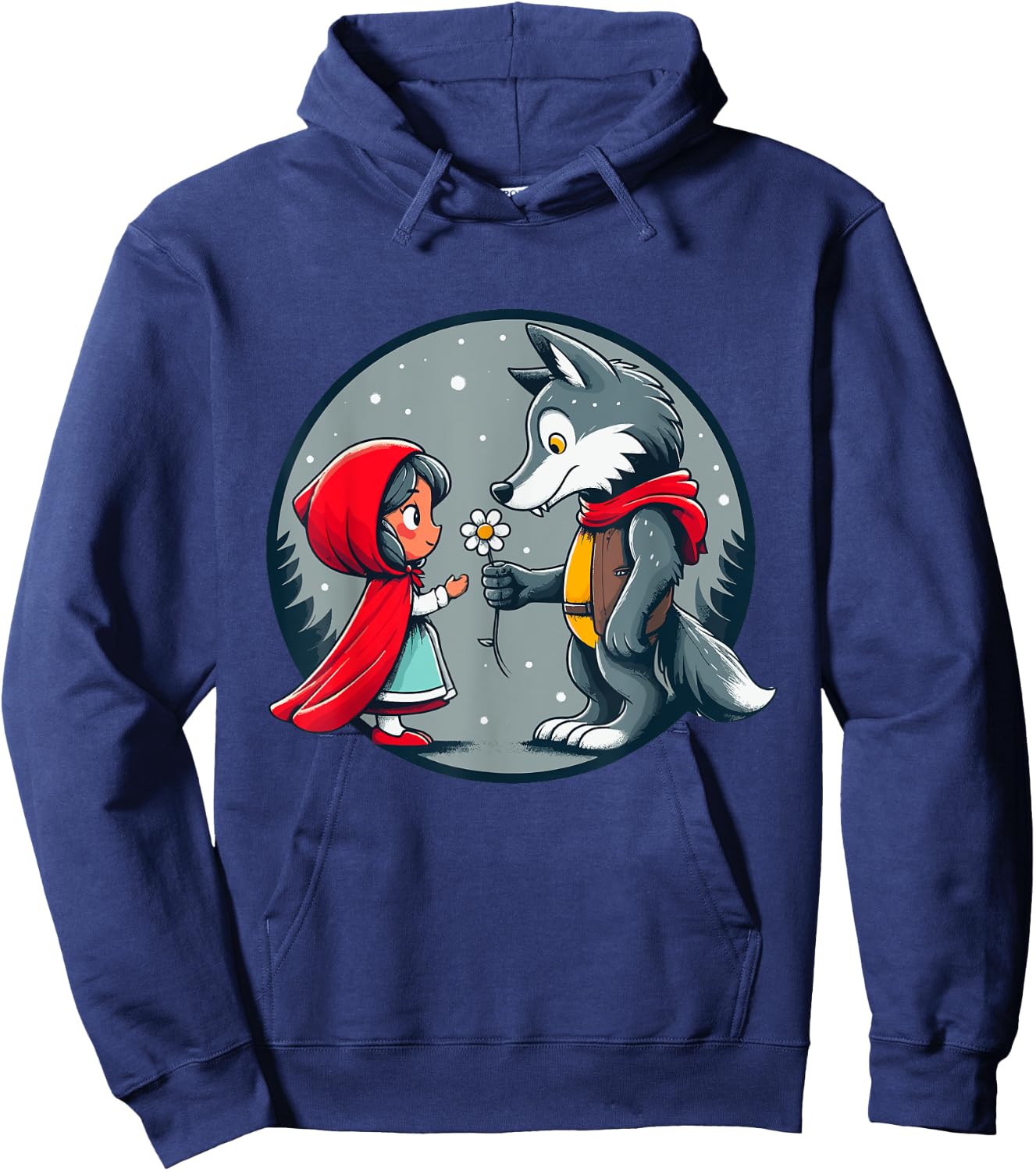 Little Red Riding Hood Wolf Fairy Tale Forest Children Cute Hoodie - Hoodie | Navy