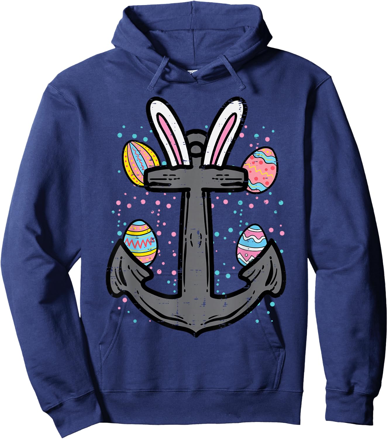Easter Bunny Anchor Nautical Boat Captain Men Women Kids Boy Hoodie - Hoodie | Navy