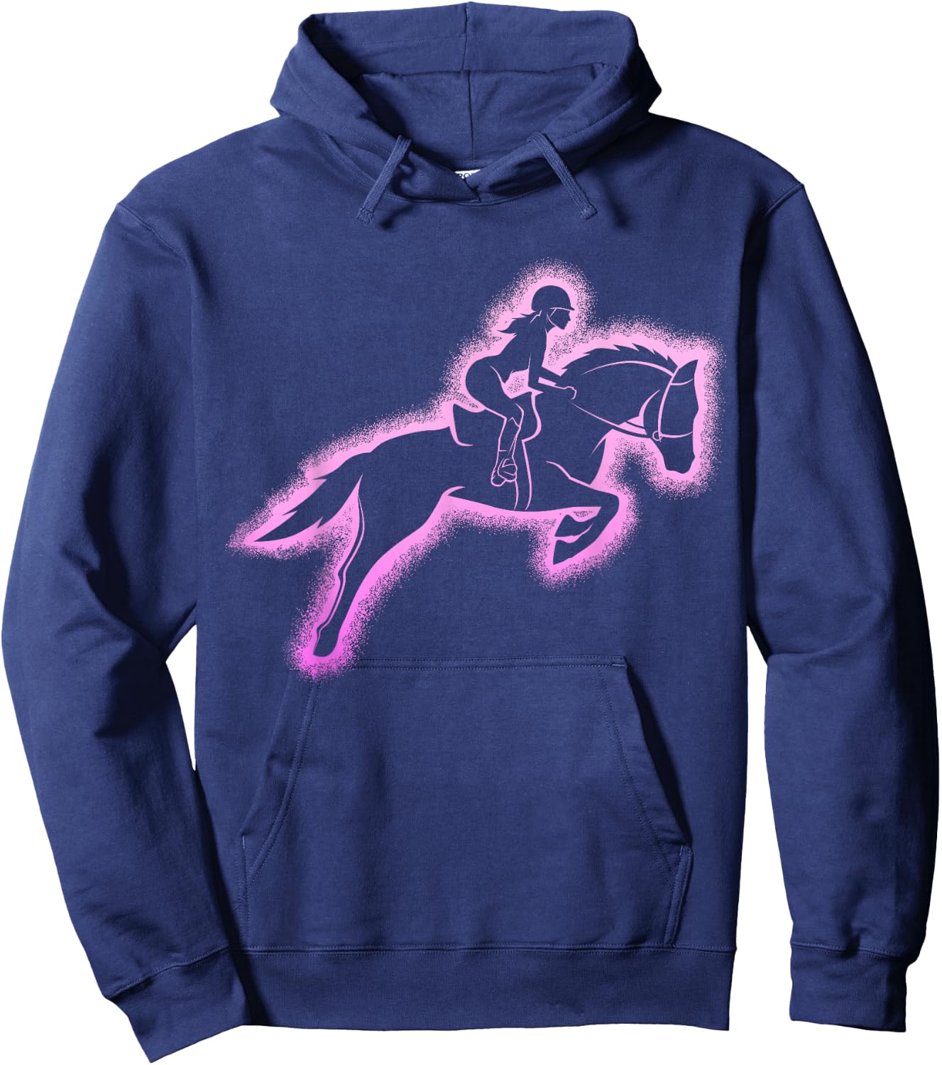 Horse Woman Girl Riding Horses , Black, S Hoodie - Hoodie | Navy