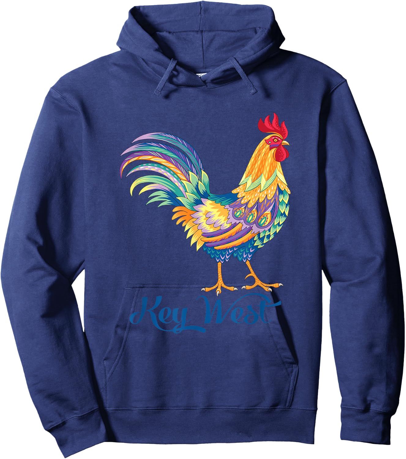 Key West Pretty Rooster Florida keys Hoodie - Hoodie | Navy
