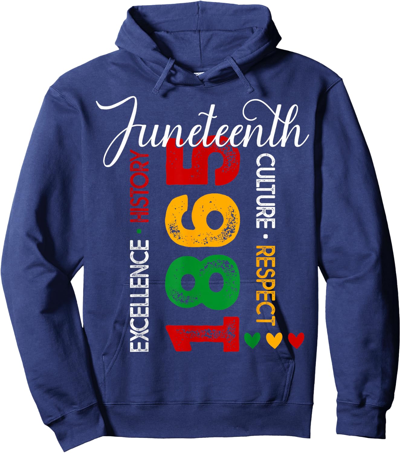 Juneteenth 1865 Independence Day Black History Afro Women Hoodie - Hoodie | Navy