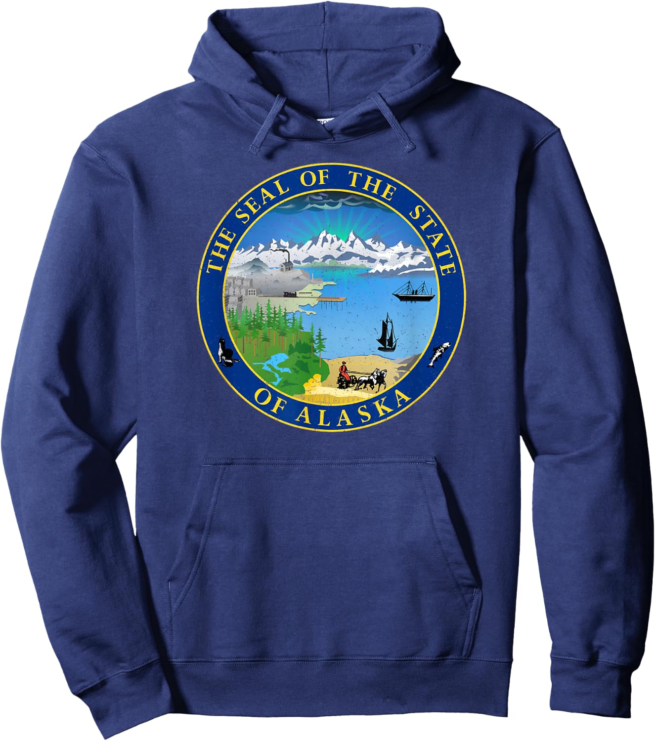 Alaska State Seal Flag Hoodie - Hoodie | Navy