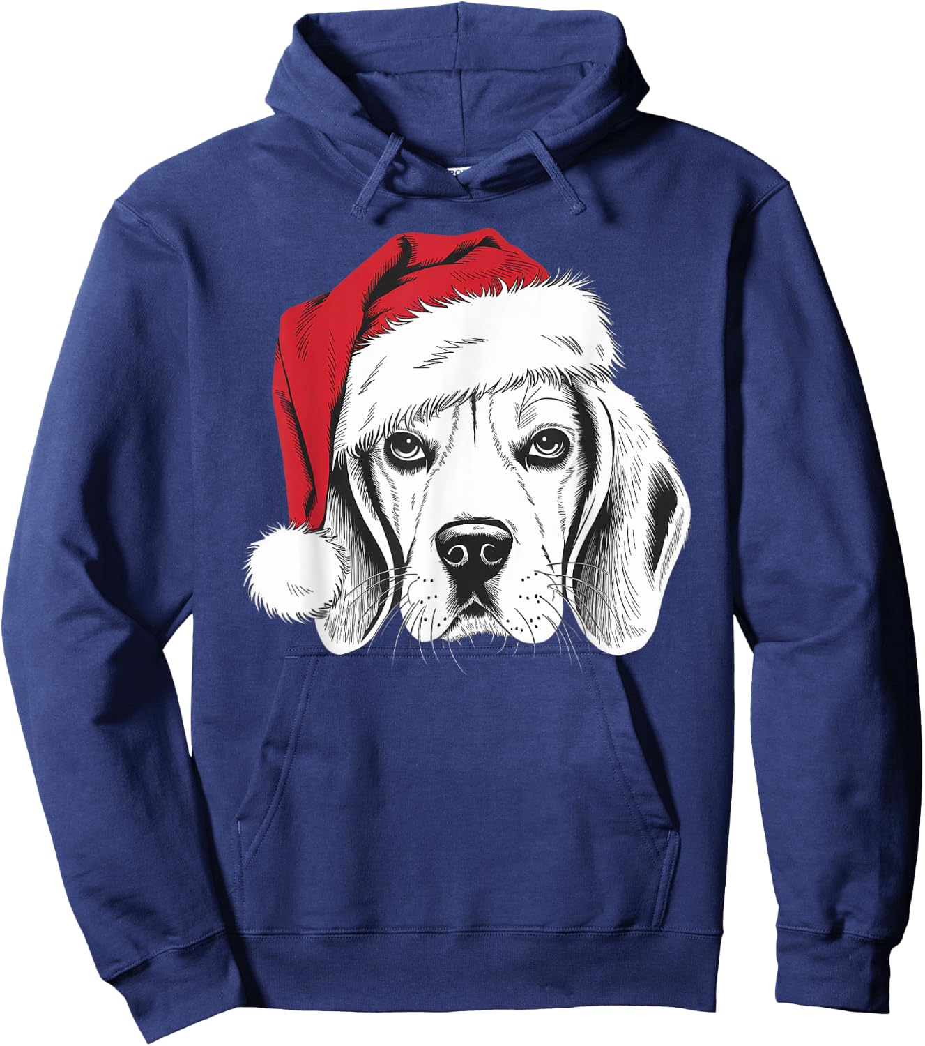 Joyful Beagle Santa Dog on Beagle Christmas Men Women Kids Hoodie - Hoodie | Navy
