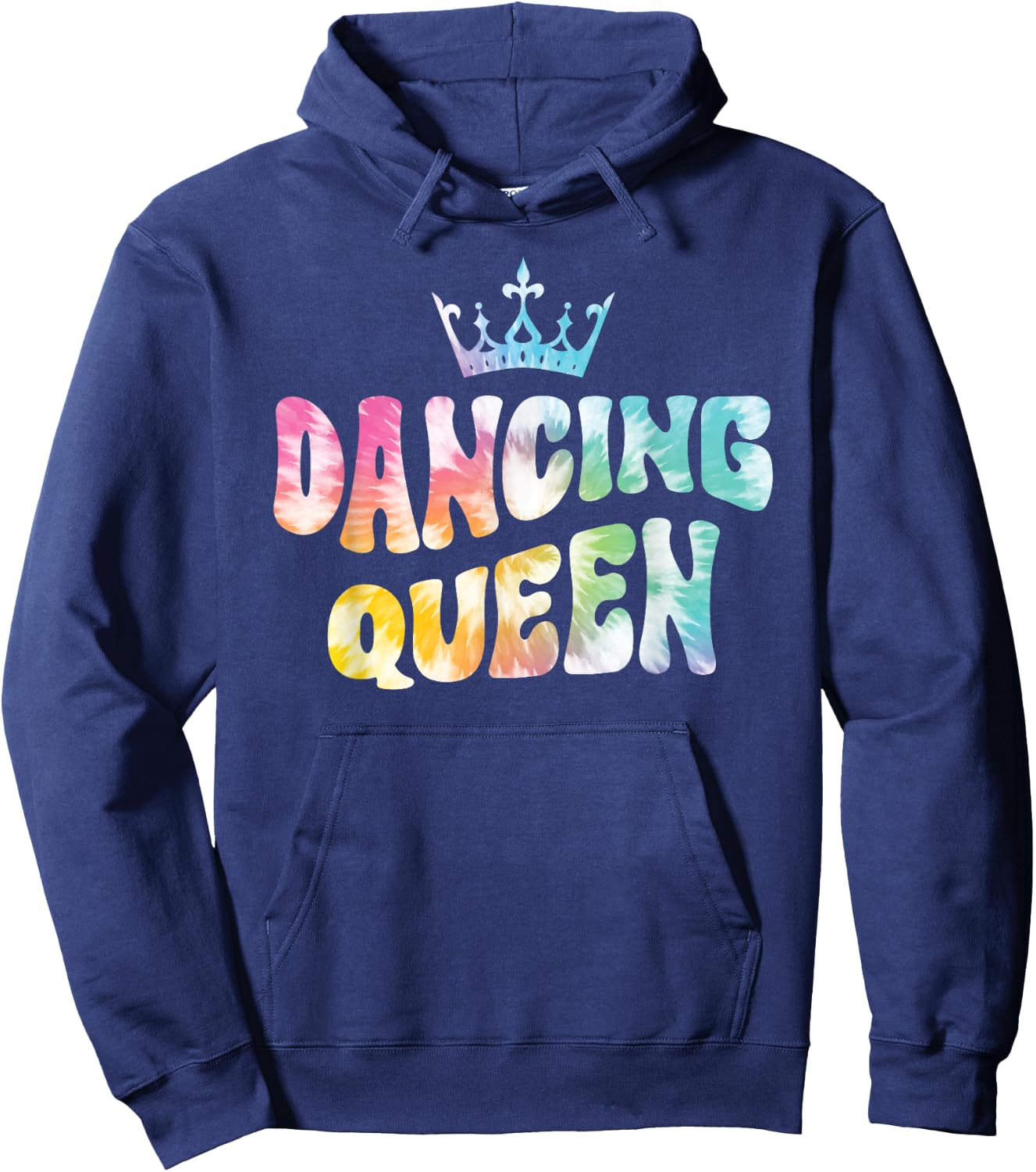 Dancing Queen Groovy Tie Dye Ladies Night Party Funny Hoodie - Hoodie | Navy