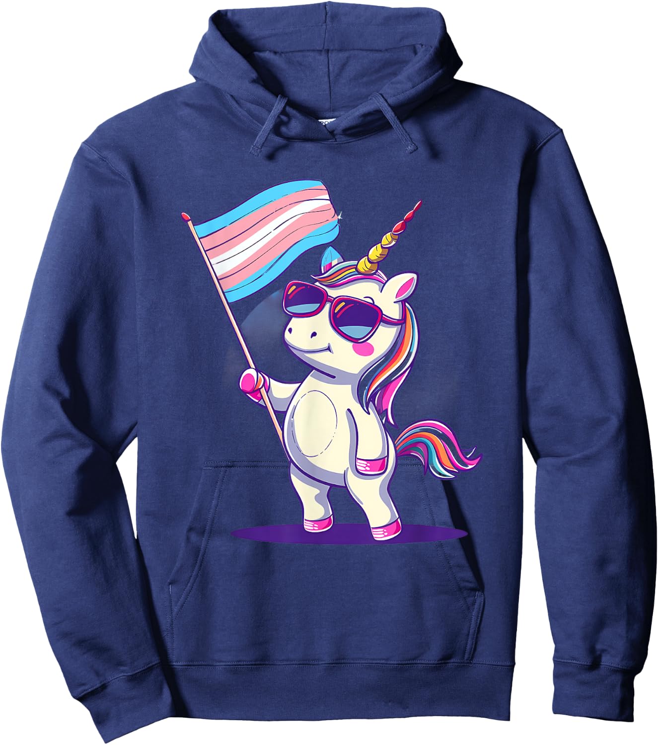 Transgender Unicorn Transsexuality LGBT Transsexual Flag Hoodie - Hoodie | Navy