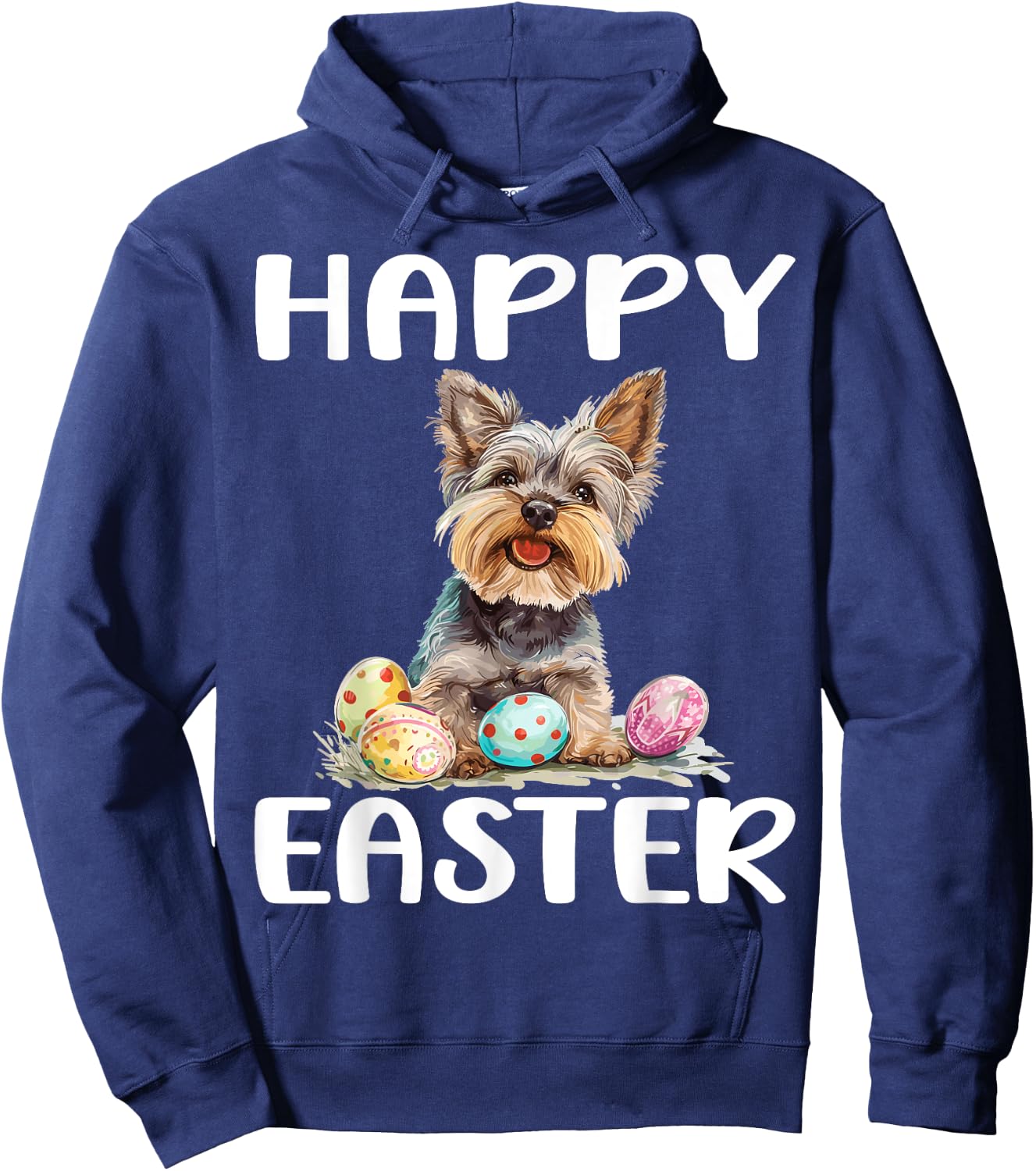 Yorkie Yorkshire Terrier Dog Breed Happy Easter Men Women Hoodie - Hoodie | Navy