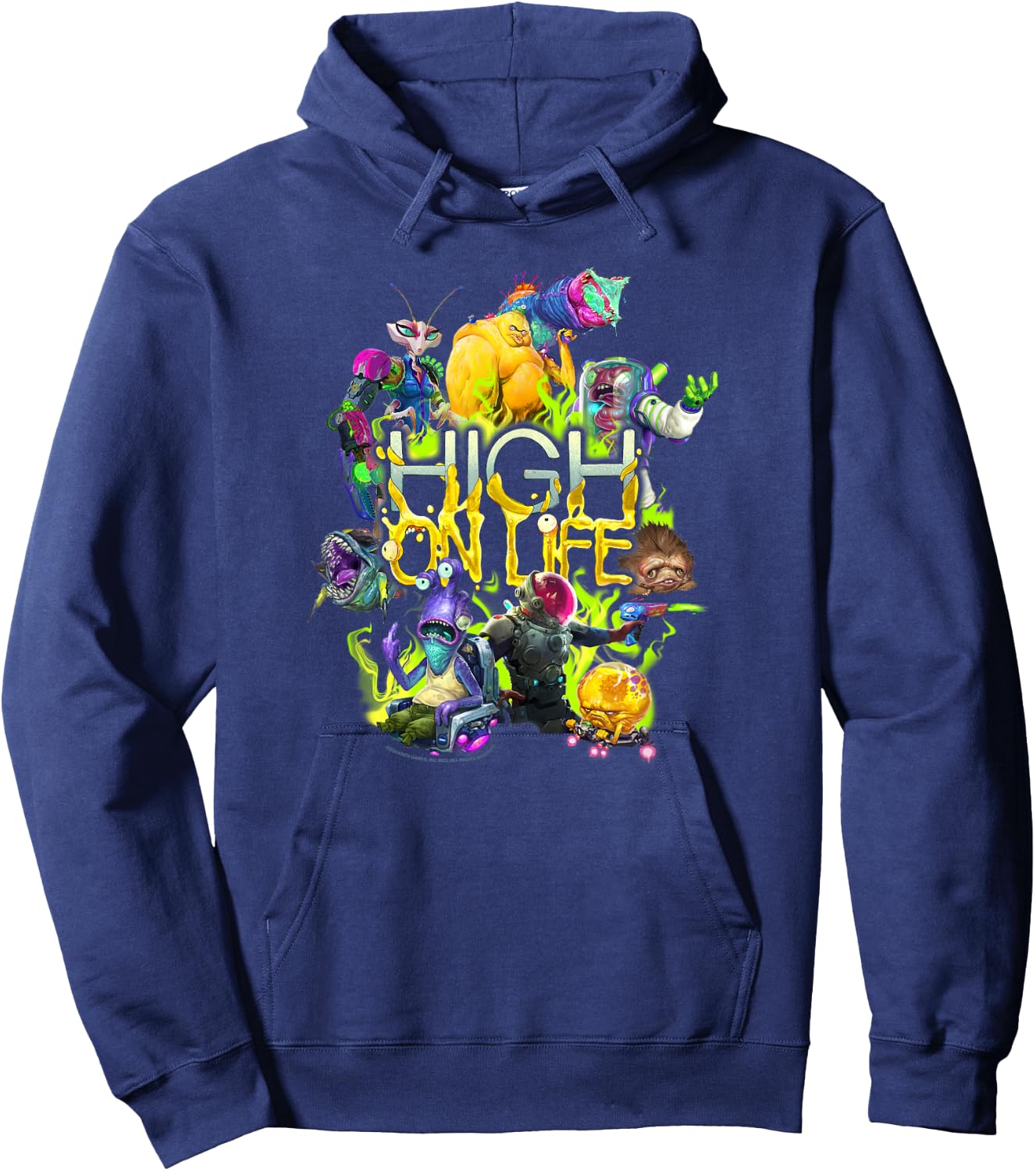 High on Life Character Mashup Group Shot Poster Hoodie - Hoodie | Navy