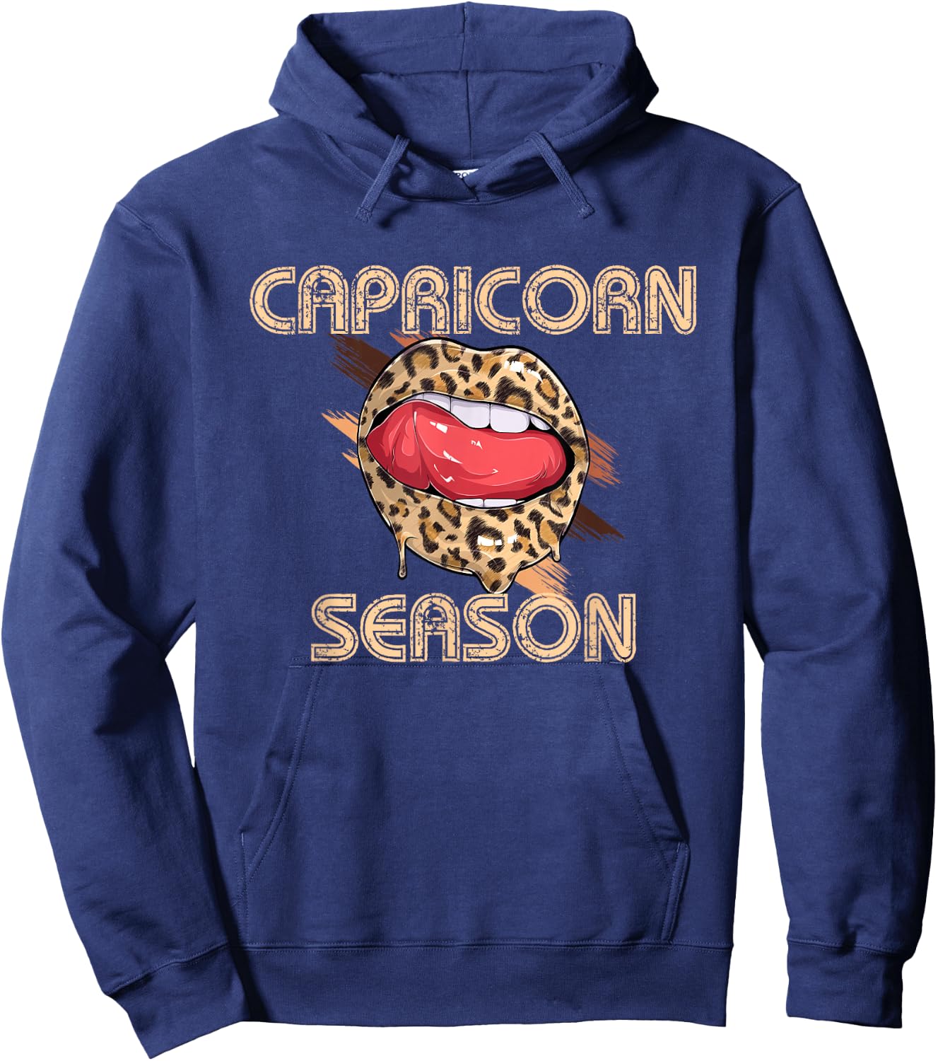 Capricorn Season Leopard Cheetah Lips Birthday Women Hoodie - Hoodie | Navy