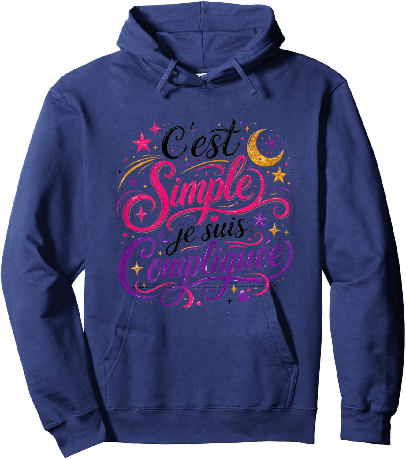 Cadeau Femme Humour Original C'est Simple Je suis Compliquée Hoodie - Hoodie | Navy