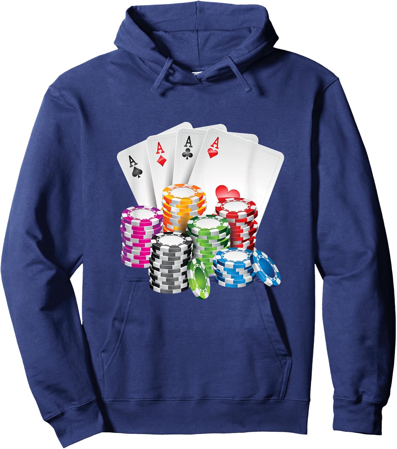 King Poker King Lady Card Casino Chip Gambling Casino Hoodie - Hoodie | Navy