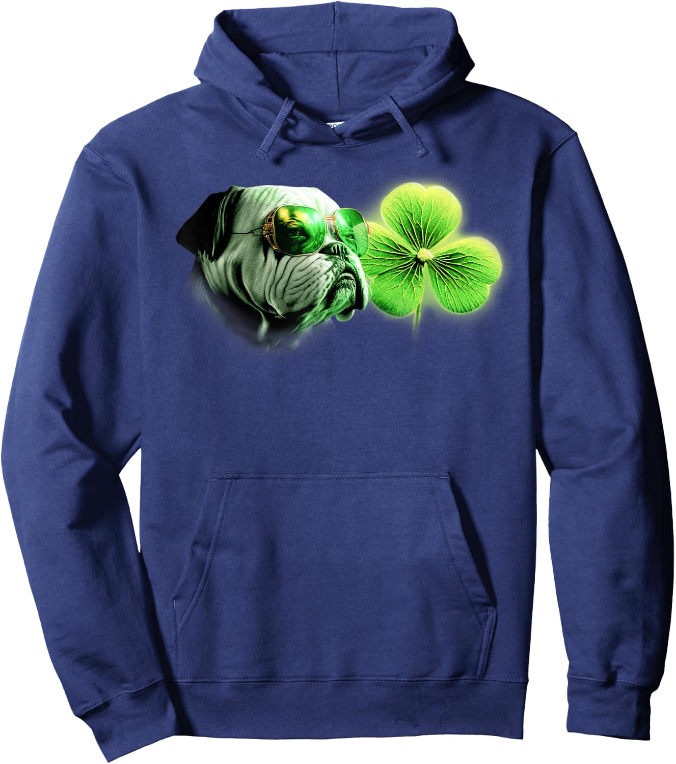 Bulldog Shamrock for Bulldog Lovers St. Patricks Day Bulldog Hoodie - Hoodie | Navy